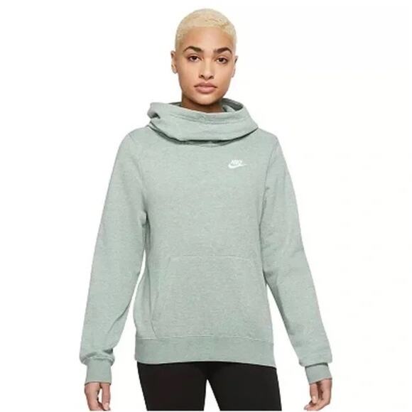 NEW Nike Club Fleece Hoodie Women’s Funnel Neck Jade Green Size XL BV4526-357 - Picture 4 of 7